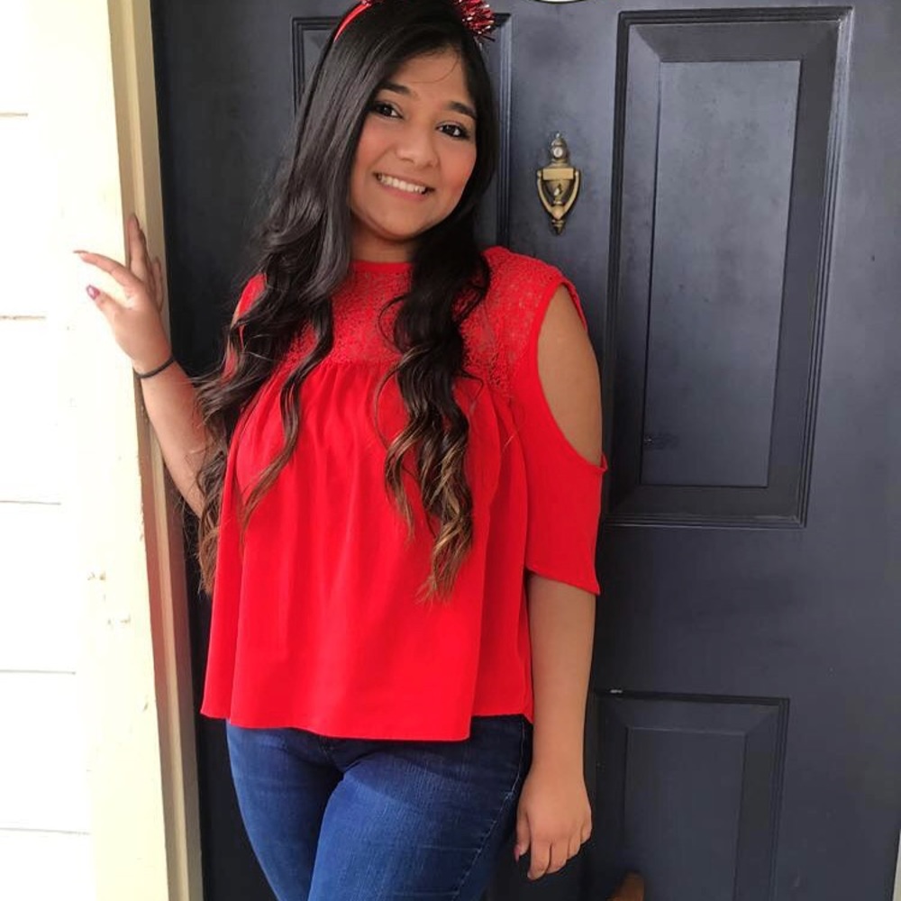 Red lace top
